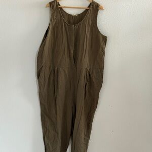 Eileen Fisher Olive Sleeveless Jumpsuit